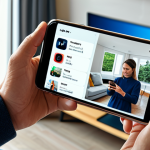 User Adjusting Streaming Quality**

"A person looking at a smartphone screen displaying video streaming settings, hands tapping the 'Quality' option, modern living room background, fully clothed, modest attire, professional illustration, safe for work, appropriate content, perfect anatomy, correct proportions, well-formed hands, natural pose, family-friendly."

**