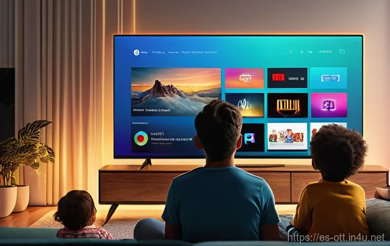 OTT 화질 비교 - **Prompt 1: Seamless Family Streaming Night**
    "A cozy, modern living room at dusk. A diverse fam...