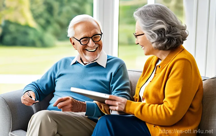 OTT 사용률과 연령대 - **Prompt: Adult Couple Enjoying Quality Streaming Time**
    A cozy and elegantly furnished living r...