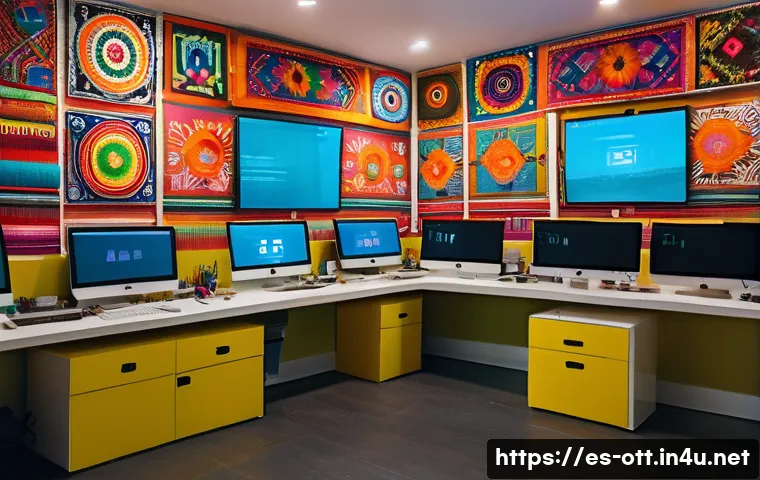 OTT와 지역 콘텐츠의 기회 - A vibrant digital studio scene in Mexico City showcasing a diverse team of young filmmakers and anim...