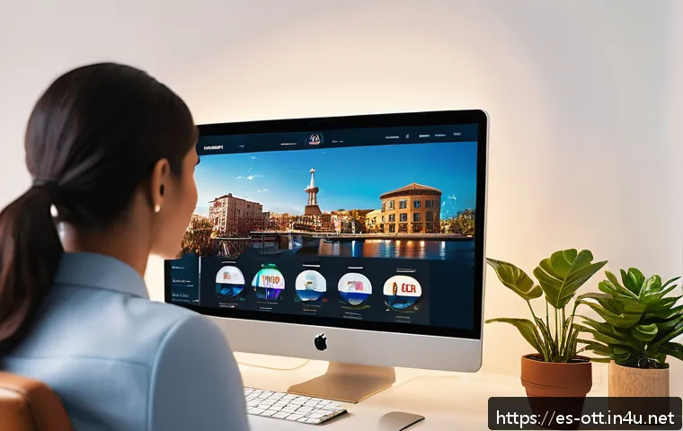 OTT와 브랜드 이미지 구축 - A modern digital marketing studio scene focused on OTT platform content creation for Spanish-speakin...
